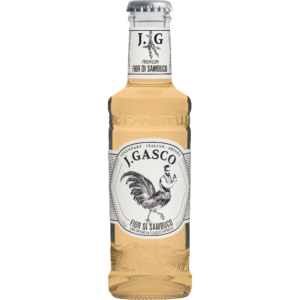 Bouteille J.Gasco Fior di Sambuco – soda artisanal au sureau, mixer naturel pour cocktails et mocktails.