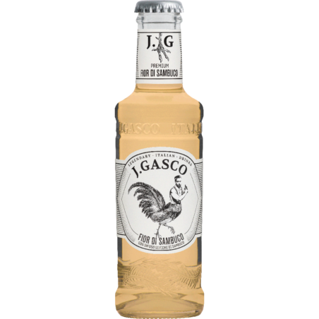 Bouteille J.Gasco Fior di Sambuco – soda artisanal au sureau, mixer naturel pour cocktails et mocktails.